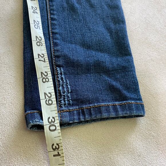 Angry Rabbit Modcloth Medium Wash Blue Skinny Jeans Distressed Size 26/3 EUC - Picture 9 of 9
